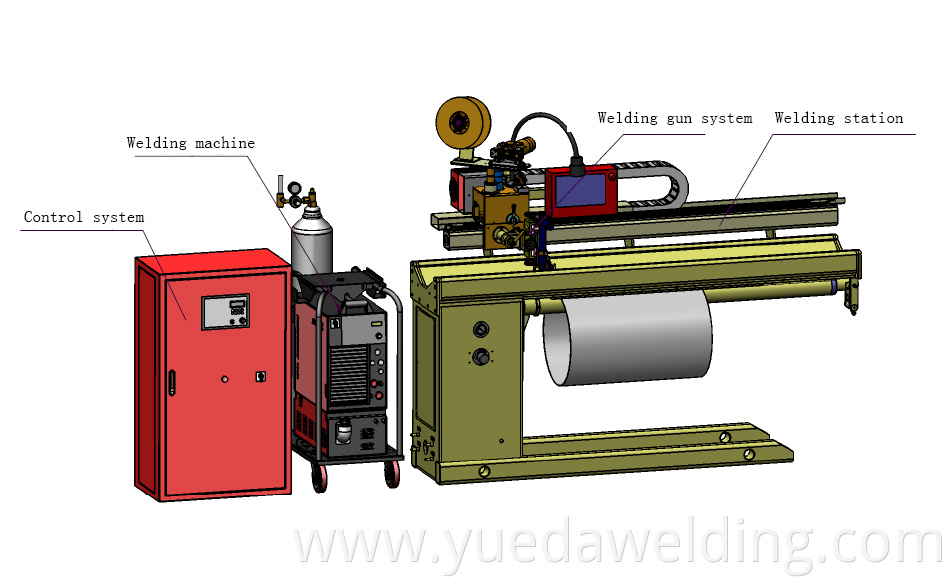 Yueda 3 phase welding equipment steel drum seam welding machine price